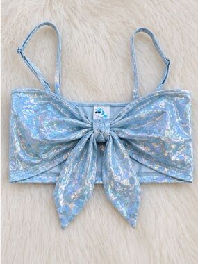 i heart raves Iridescent Crop Top